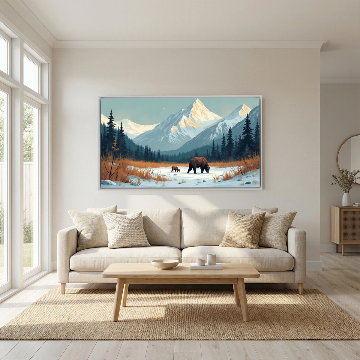 Bears In The Wilderness Wall Canvas