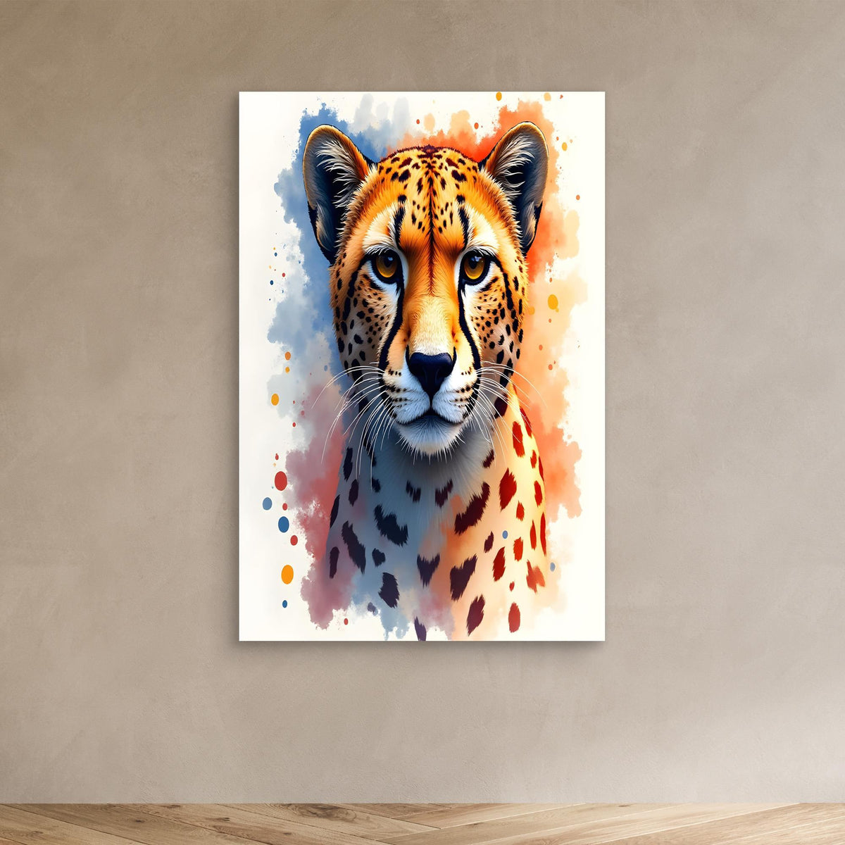 Abstract Cheetah Minimalist Ink Style 