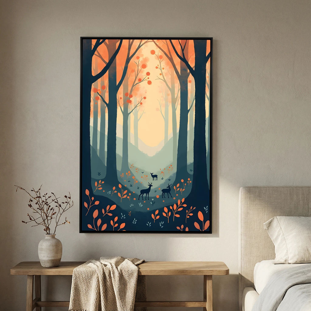 Mysterious Forest Abstract Wall Canvas