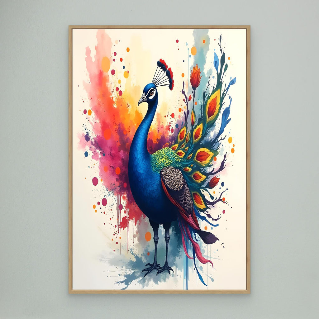 Vibrant Ink Style Peacock Colourful Abstract