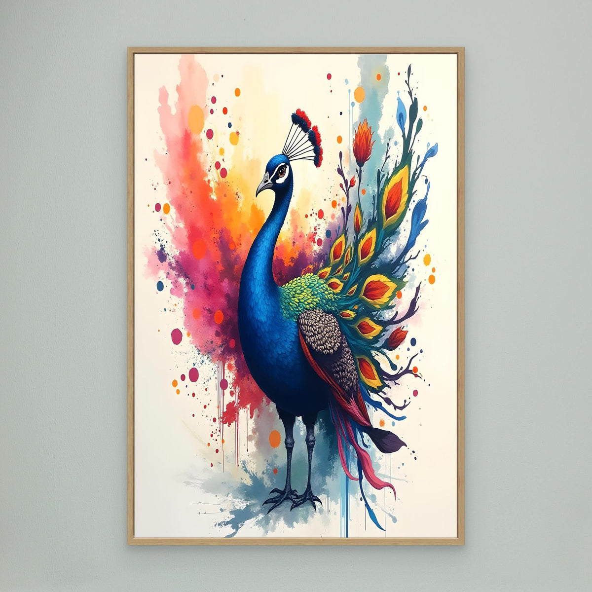 Vibrant Ink Style Peacock Colourful Abstract