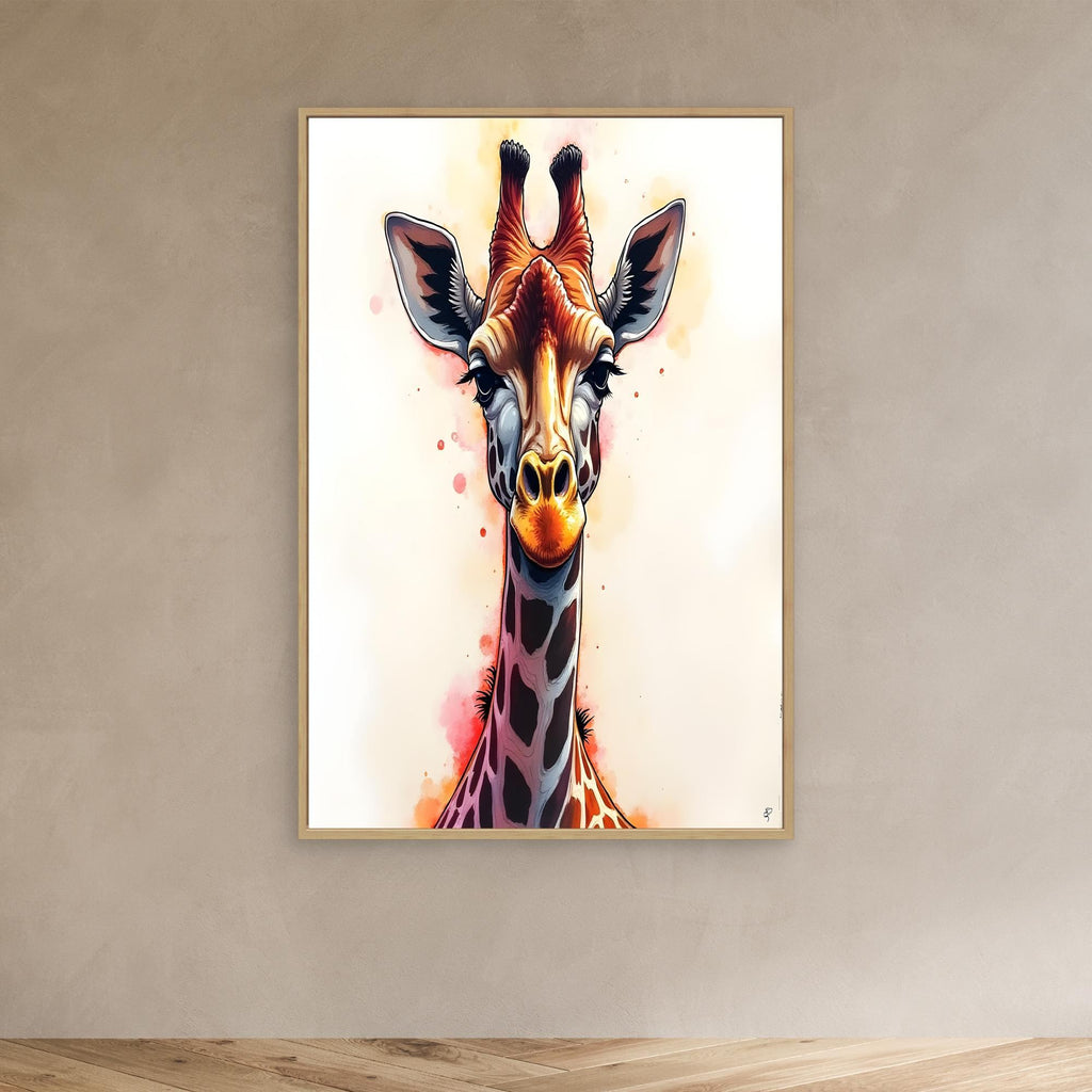 Abstract Giraffe Canvas Minimalist Ink Style