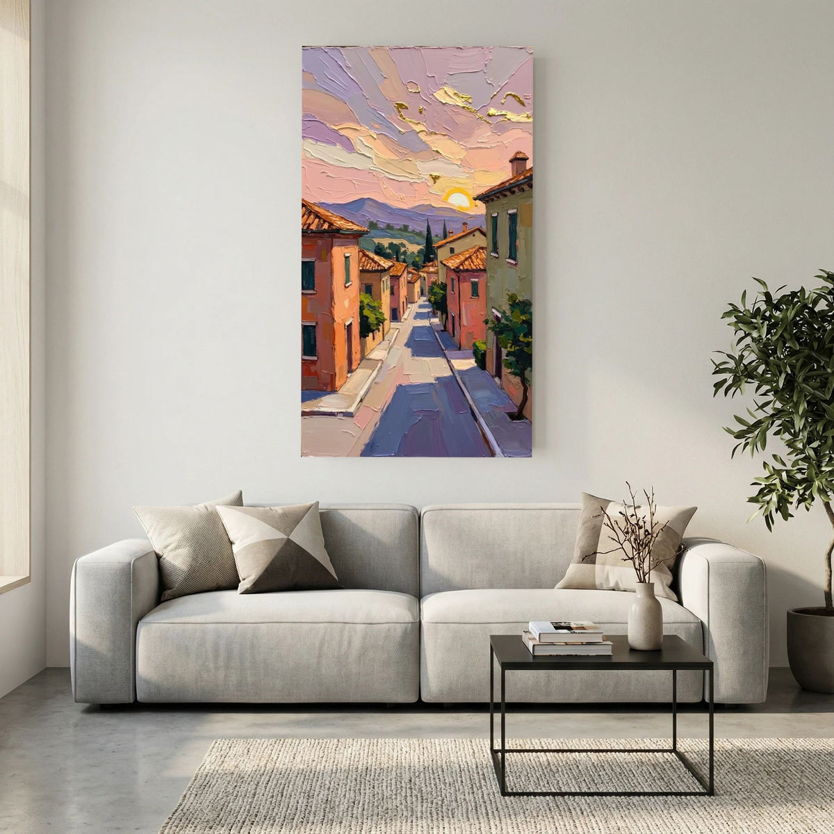 Abstract Street Scene Oil Style Wall Art