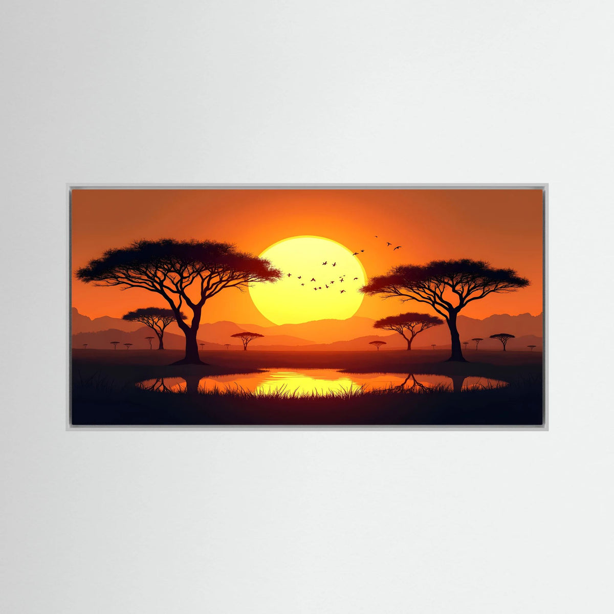 Acacia Tree Sunset On The African Planes Canvas Print