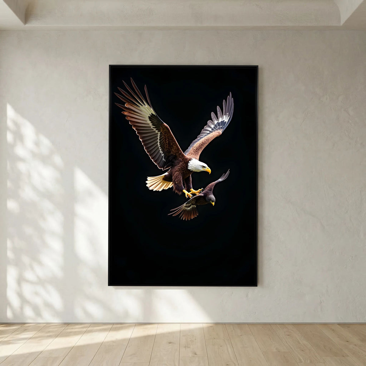 Eagle In Pursuit Minimalist Wall Canvas