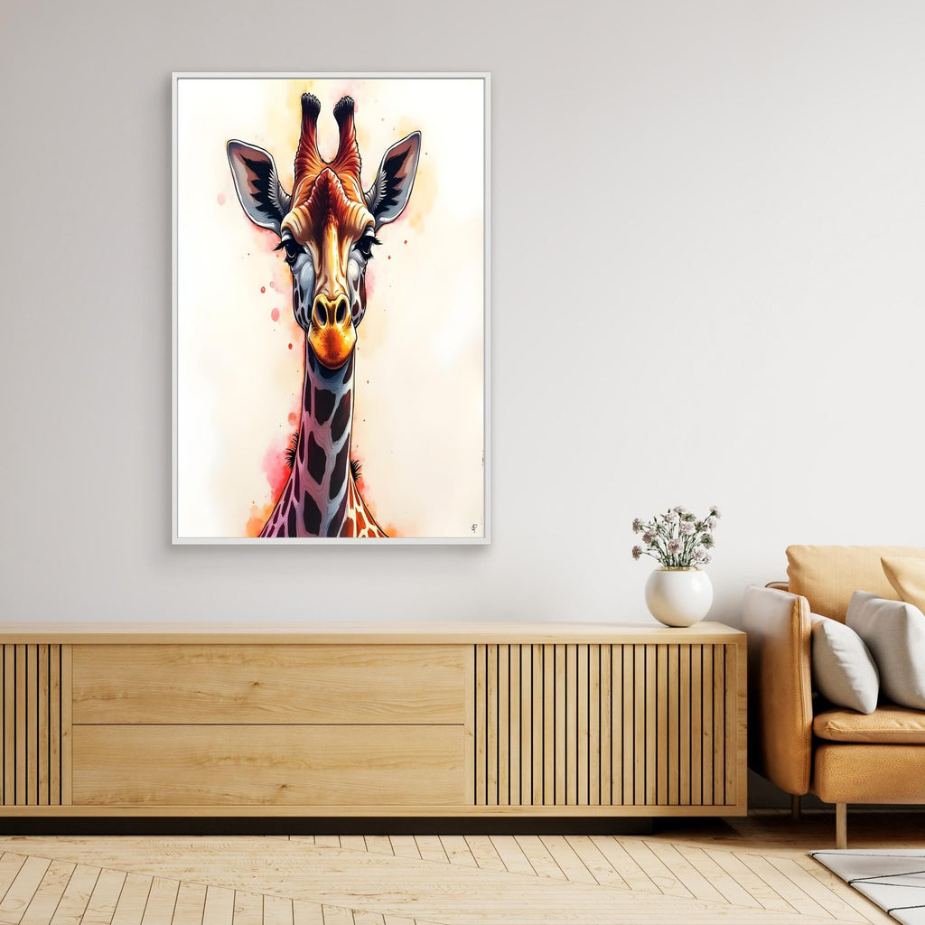 Abstract Giraffe Canvas Minimalist Ink Style