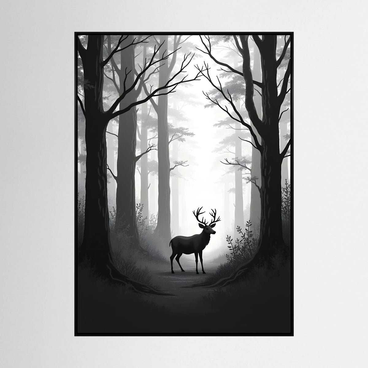 Black & White Lone Stage Canvas Print
