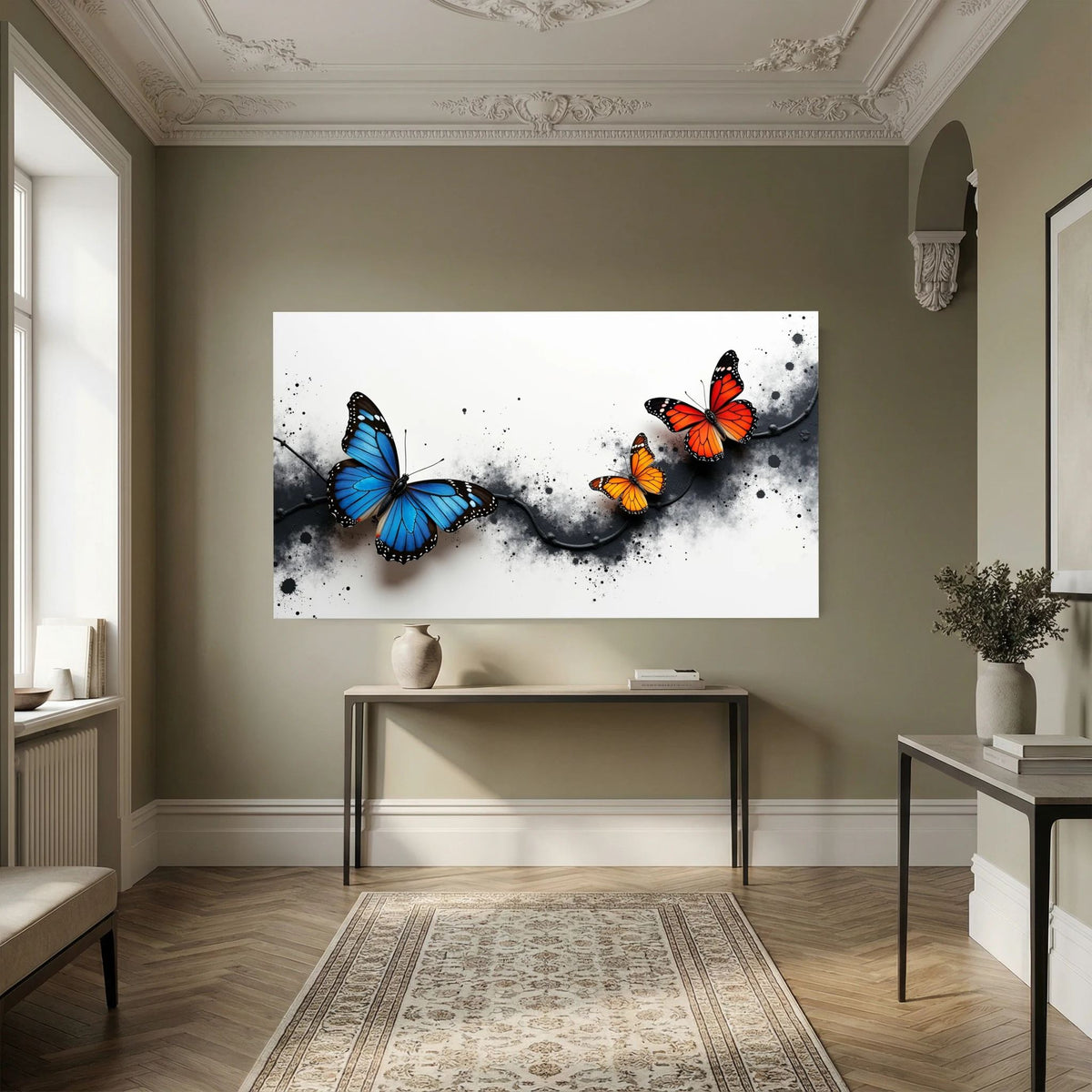 Butterfly Metamorphosis In Indigo and Ochre