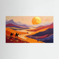 Camel Duo In The Desert Sands Abstract Wall Canvas