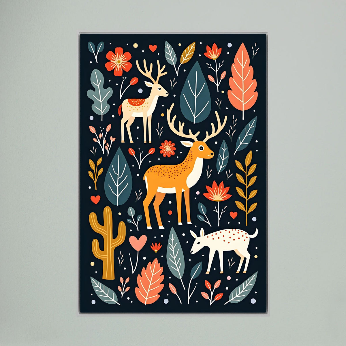 Abstract Deer Wall Canvas