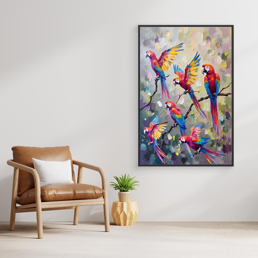 Macaw Abstract Oil Style Canvas Great Gift Idea 