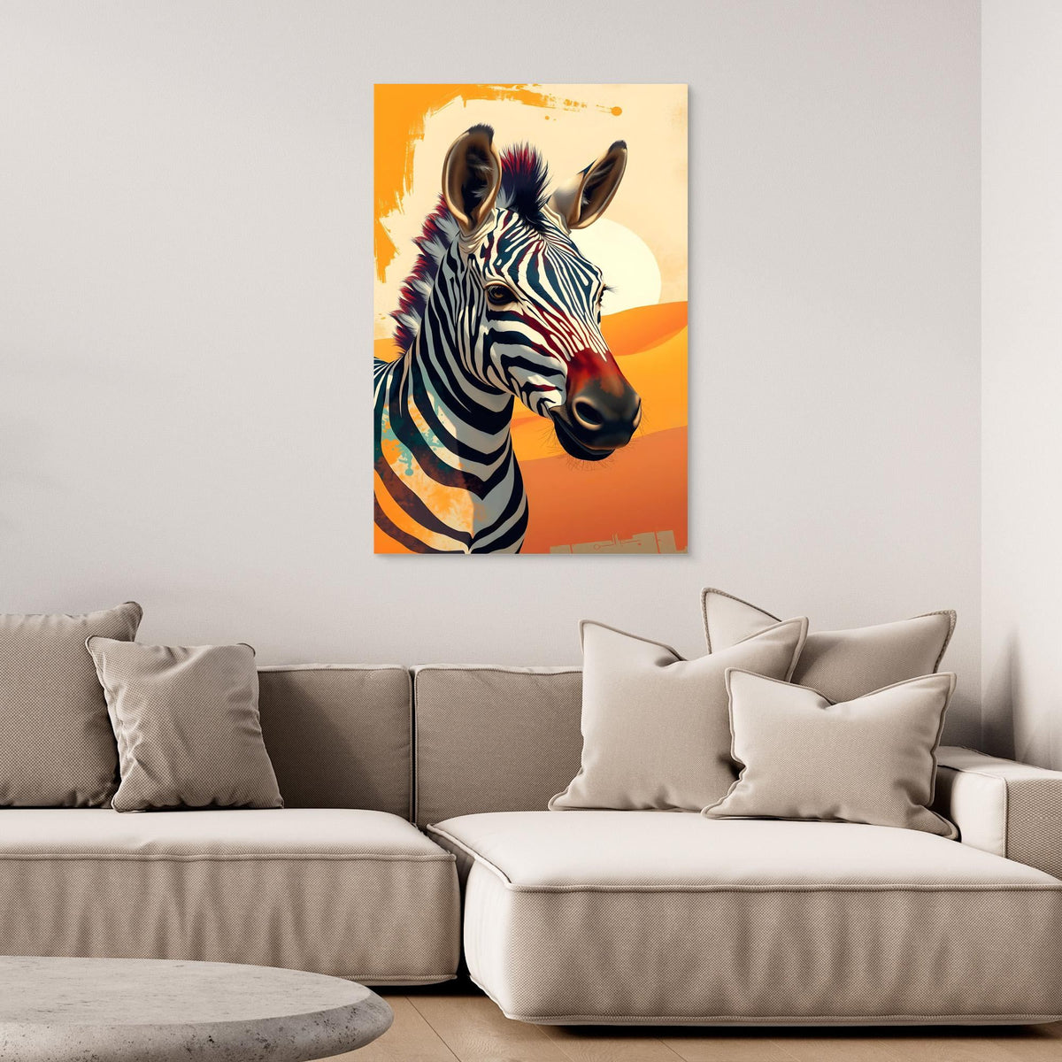 Digital Art Zebra in Desert