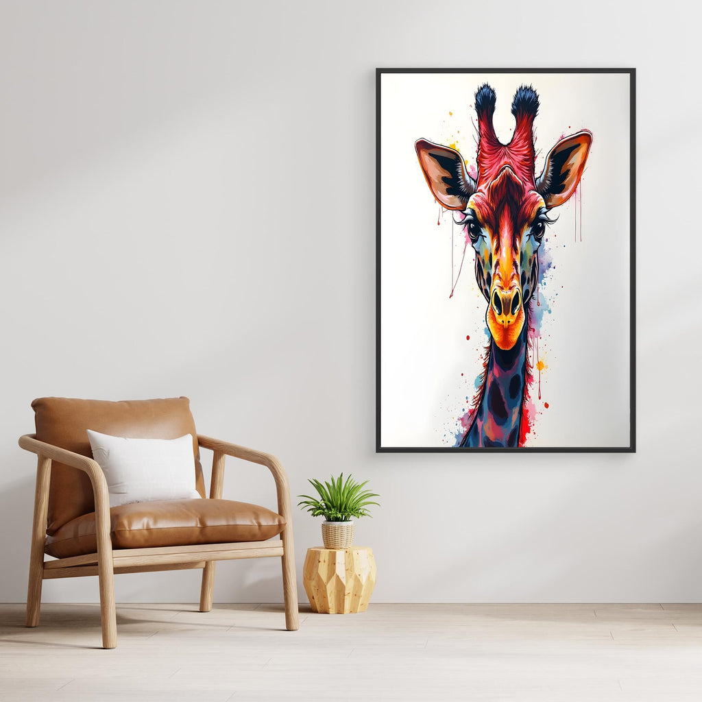 Giraffe Wall Art Minimalist Ink Style