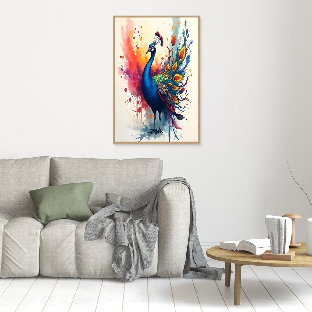 Vibrant Ink Style Peacock Colourful Abstract