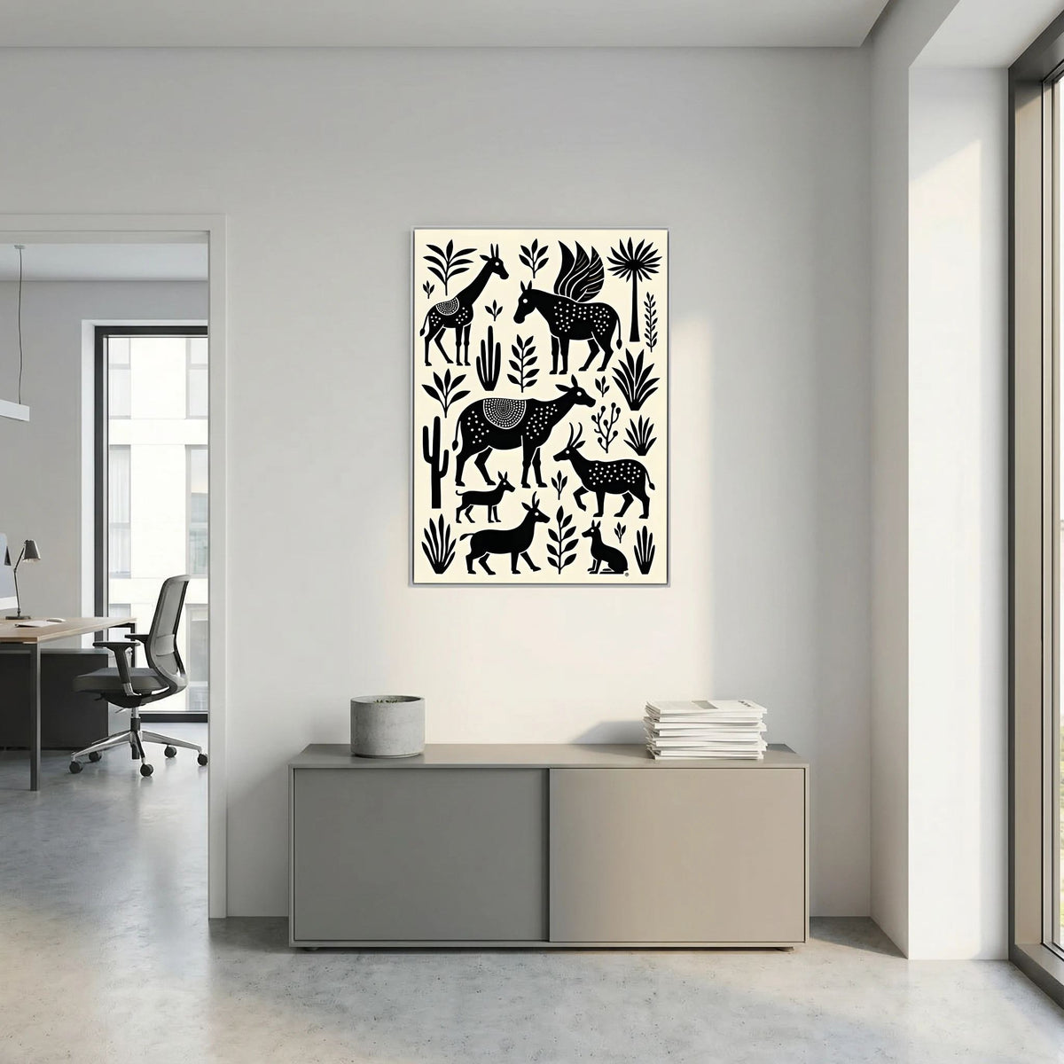 Mystical Planes Animals Canvas Wall art