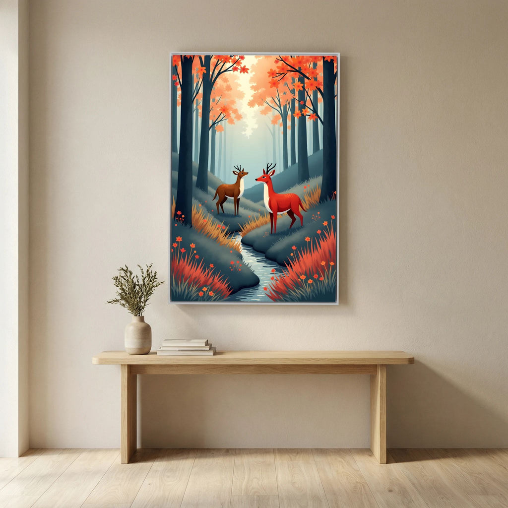 Forest Scene Abstract Deer
