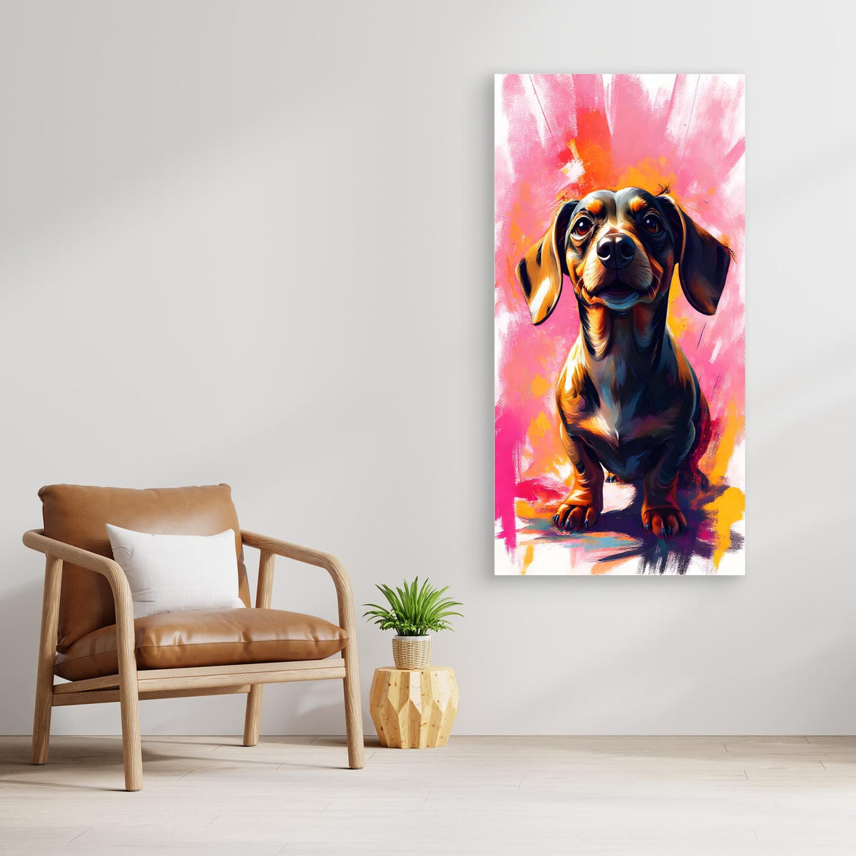Abstract Dachshund Vision In Pink