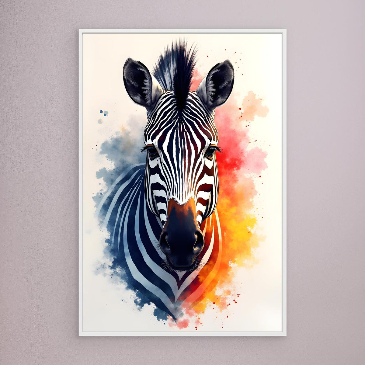 Safari Zebra Ink Style Minimalist Wall Decor
