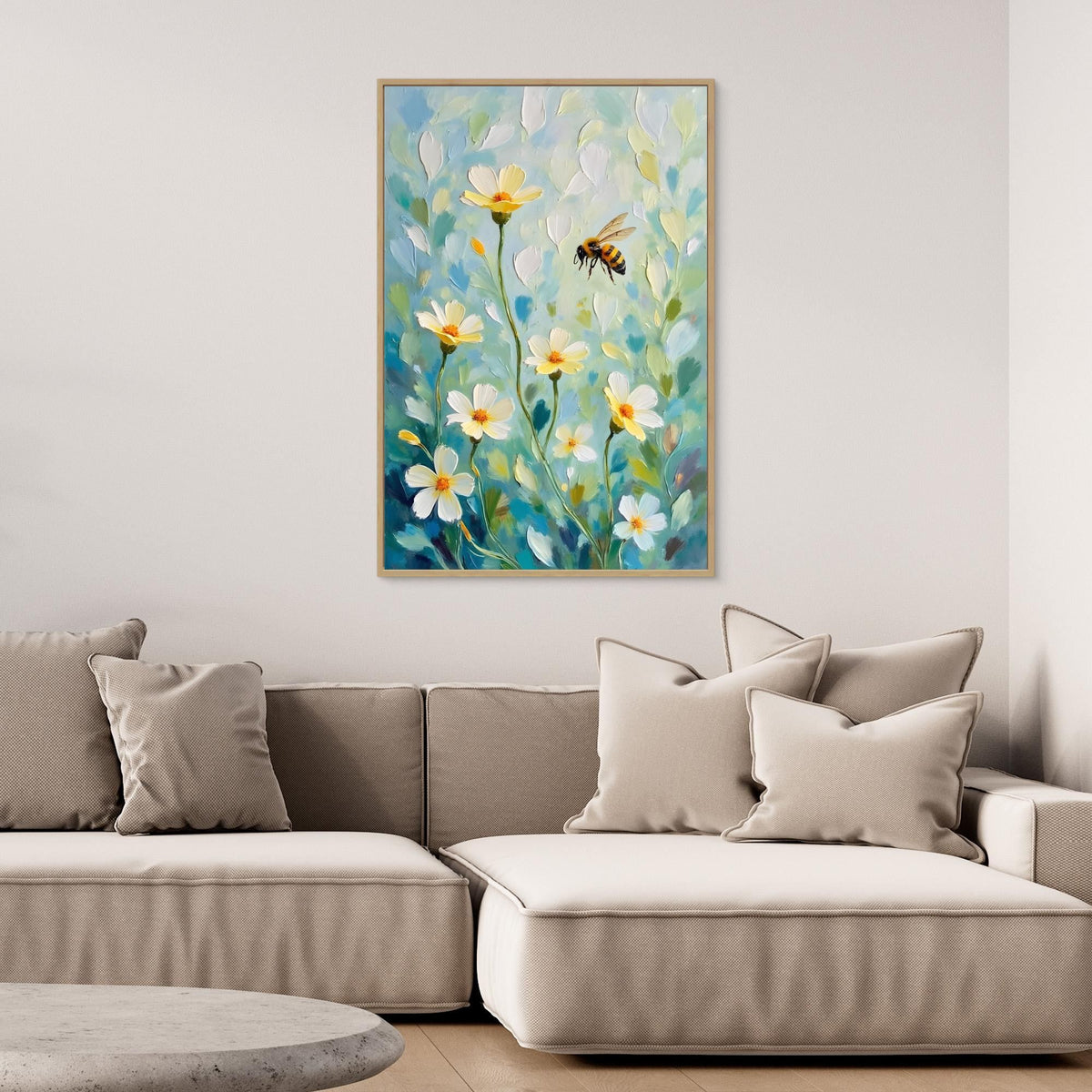 Abstract Bee Art Minimalist Oil Style