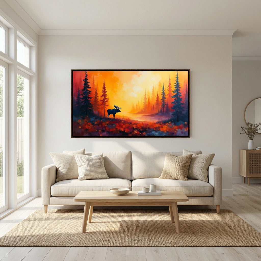 Moose At Sun Down In The Wilderness Wall Canvas