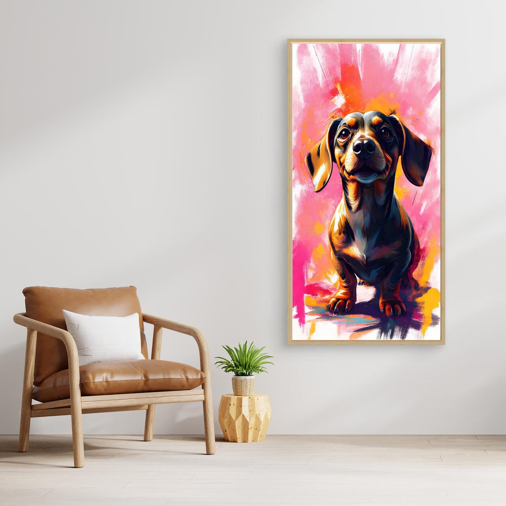 Abstract Dachshund Vision In Pink