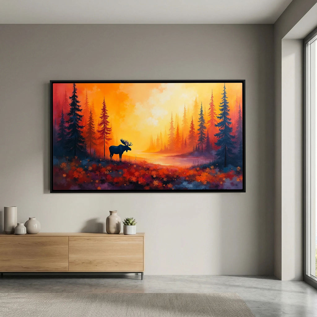 Moose At Sun Down In The Wilderness Wall Canvas