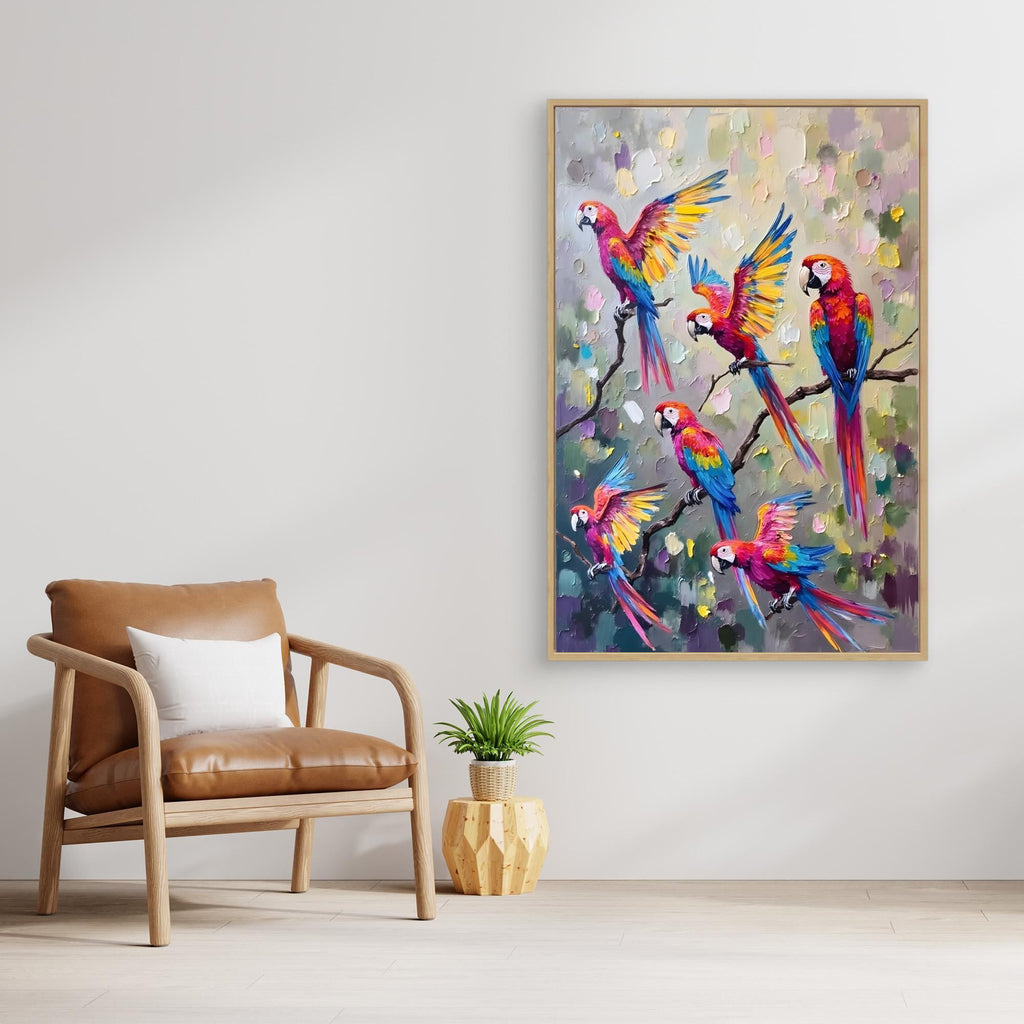 Macaw Abstract Oil Style Canvas Great Gift Idea 