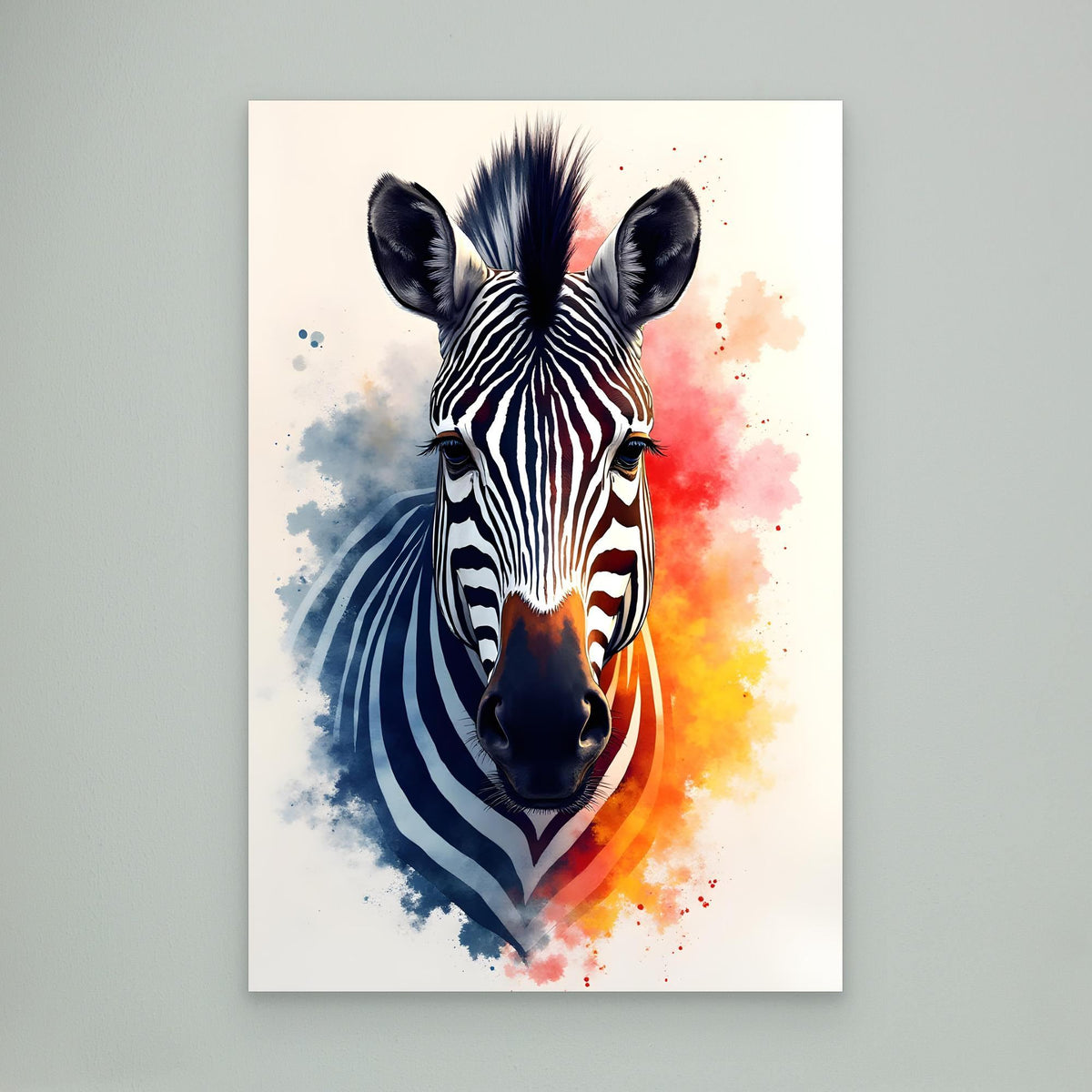 Safari Zebra Ink Style Minimalist Wall Decor