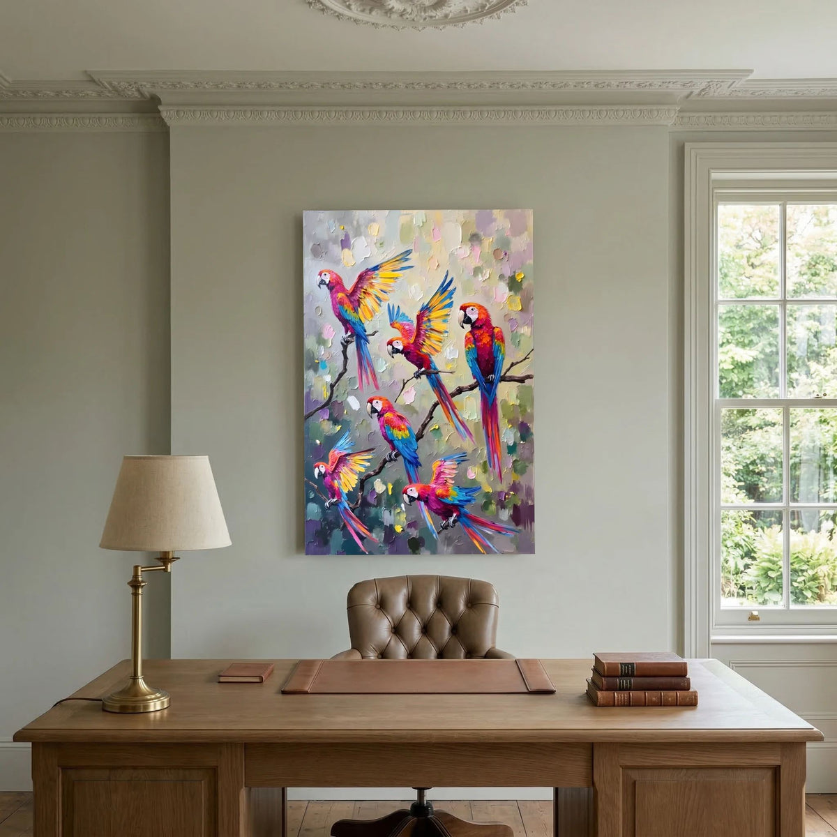 Macaw Abstract Oil Style Canvas Great Gift Idea 