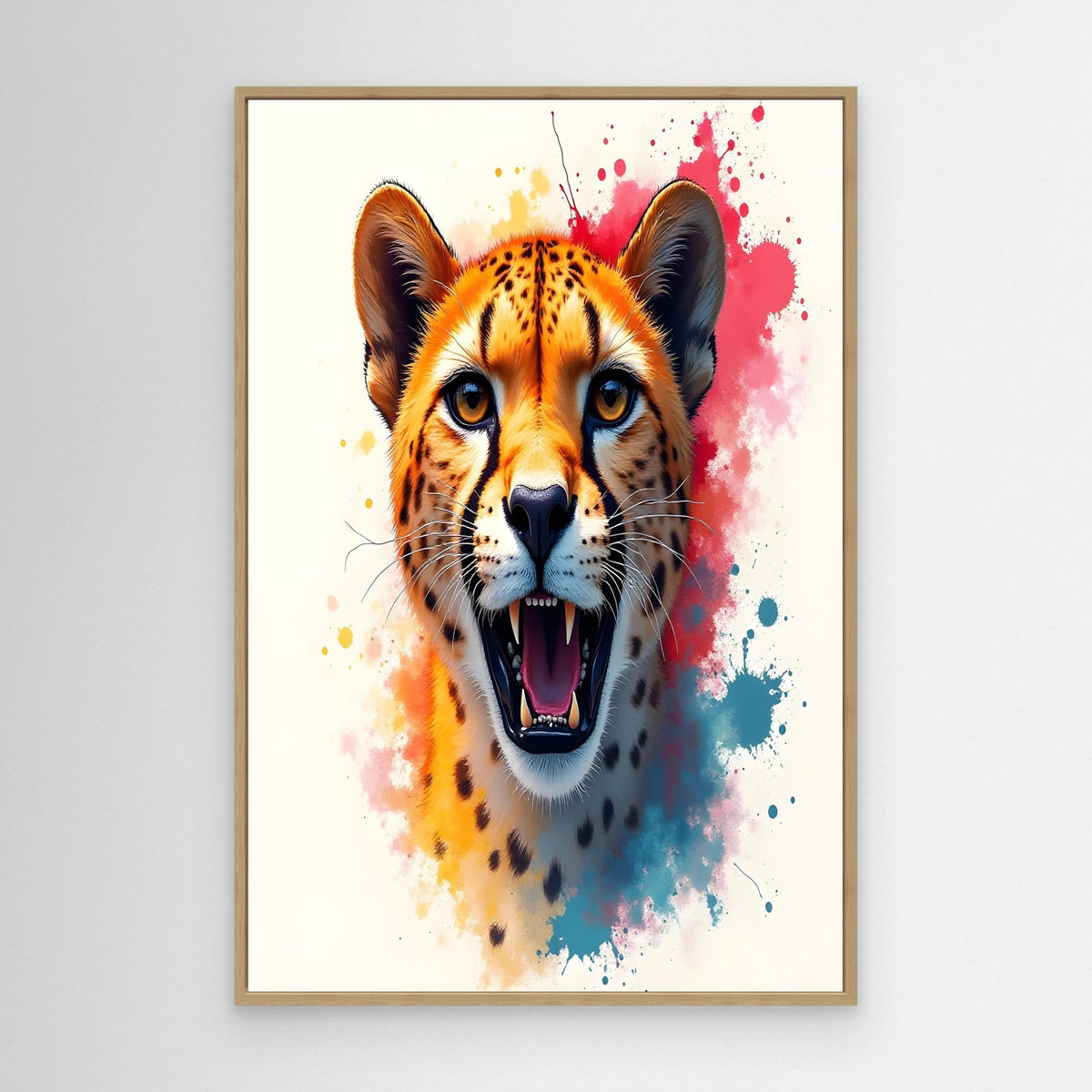 Abstract Cheetah Minimalist Ink Style Canvas