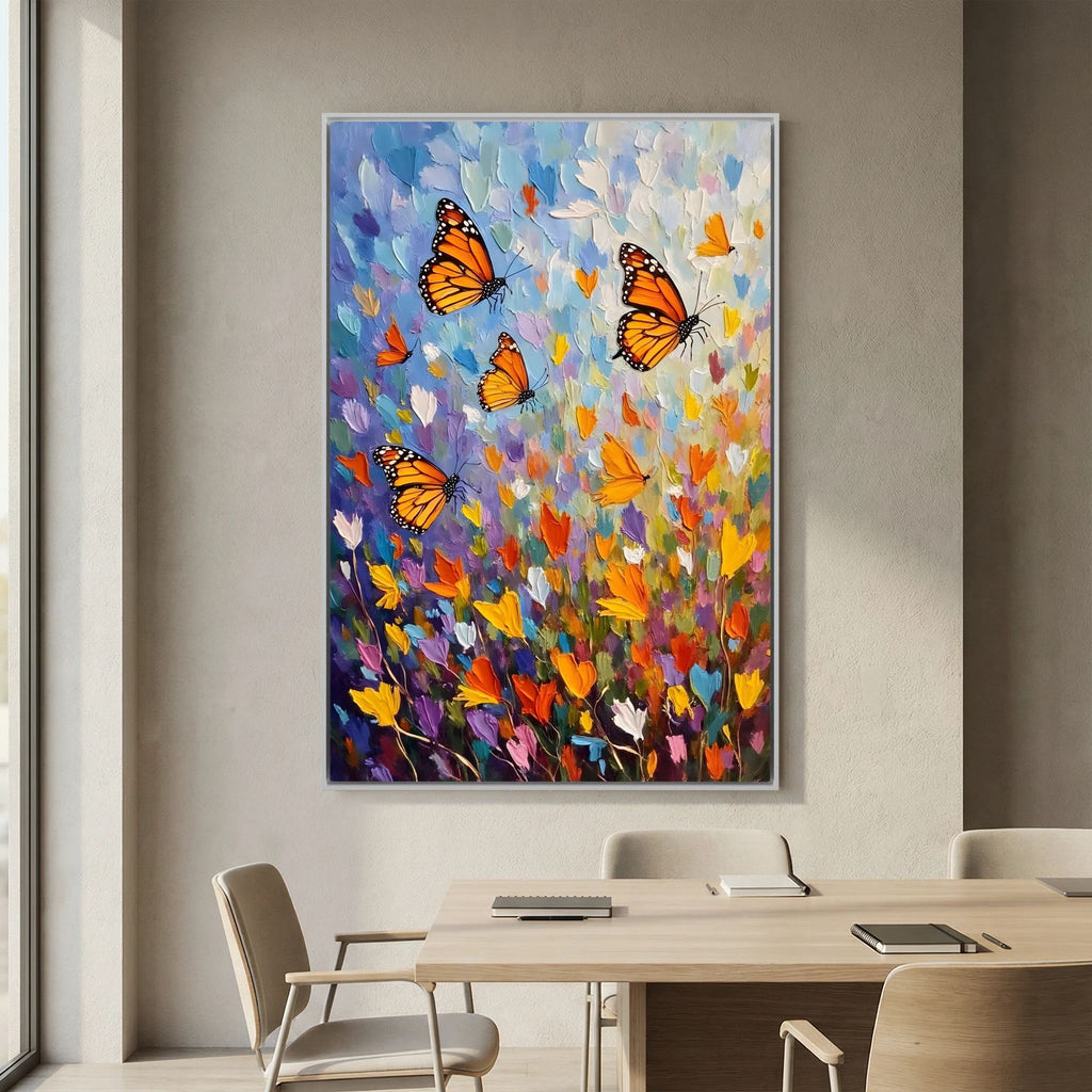 Monarch Butterfly Abstract Wall Canvas Oil Style