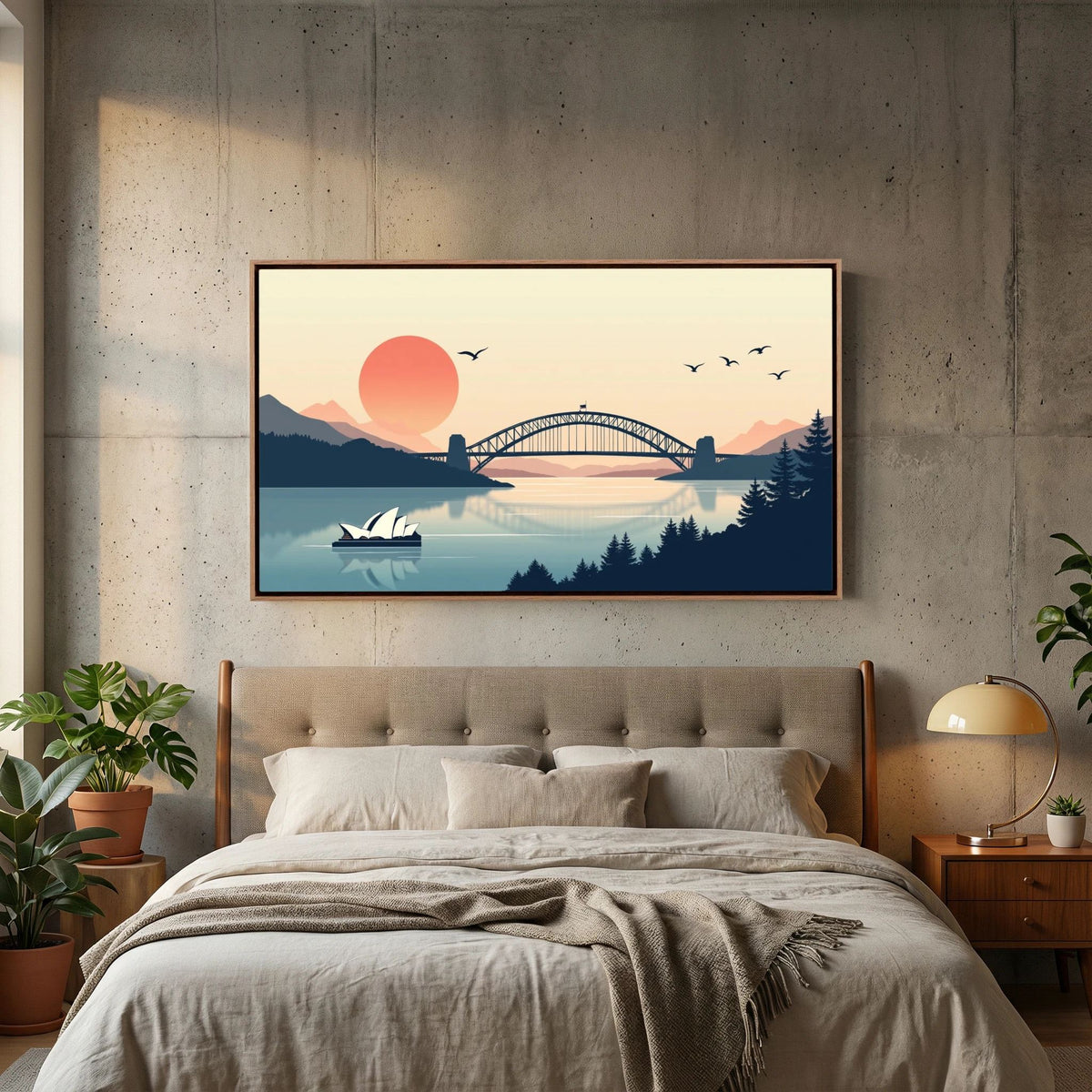 Abstract Sydney Harbour Boat At Sunset