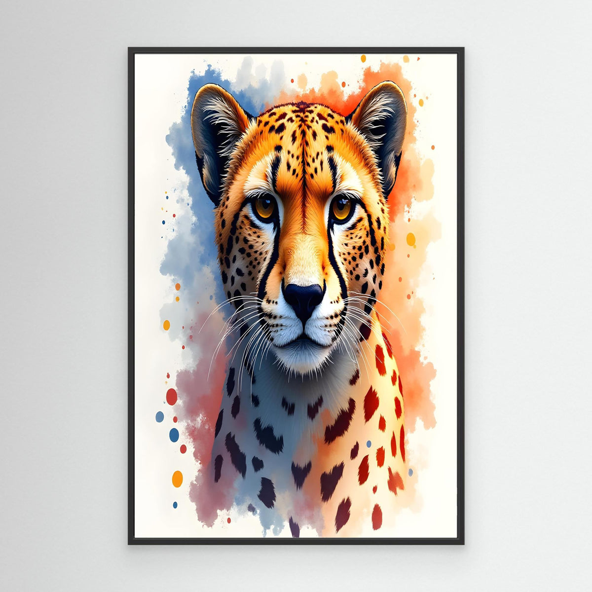 Abstract Cheetah Minimalist Ink Style 