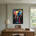 Abstract Elephant Canvas Wall Art, Modern Safari Print, Warm Toned Statement Decor, Poly-Cotton Framed Wildlife Art, Gift