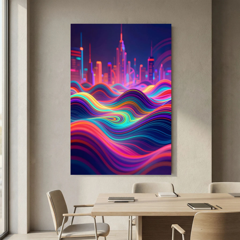 Neon City Vibes Canvas Wall Art