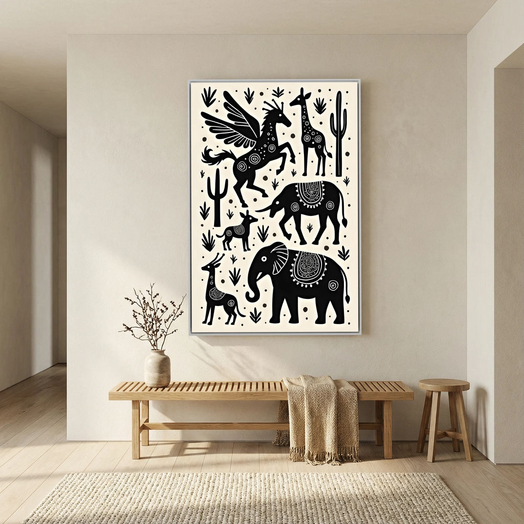 Mystical African Animal Canvas Wall Art