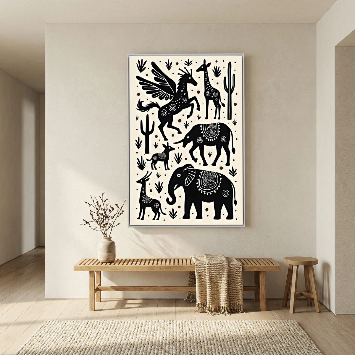 Mystical African Animal Canvas Wall Art