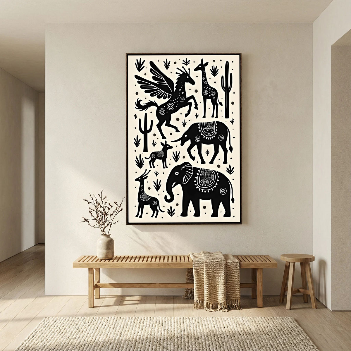 Mystical African Animal Canvas Wall Art