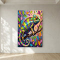 Vibrant Multi-colour Chameleon Bold Abstract Oli Style Wall Canvas