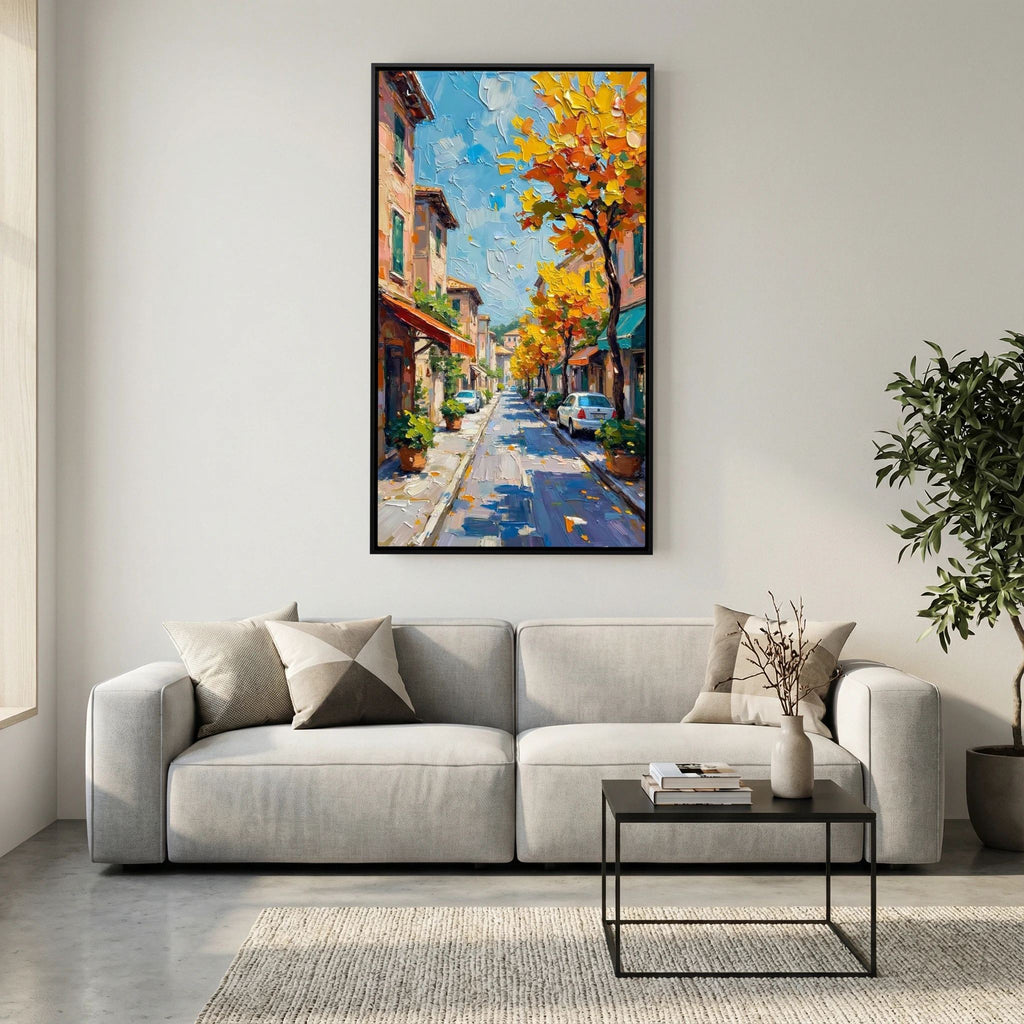 Street Scene Oil Style Wall Canvas