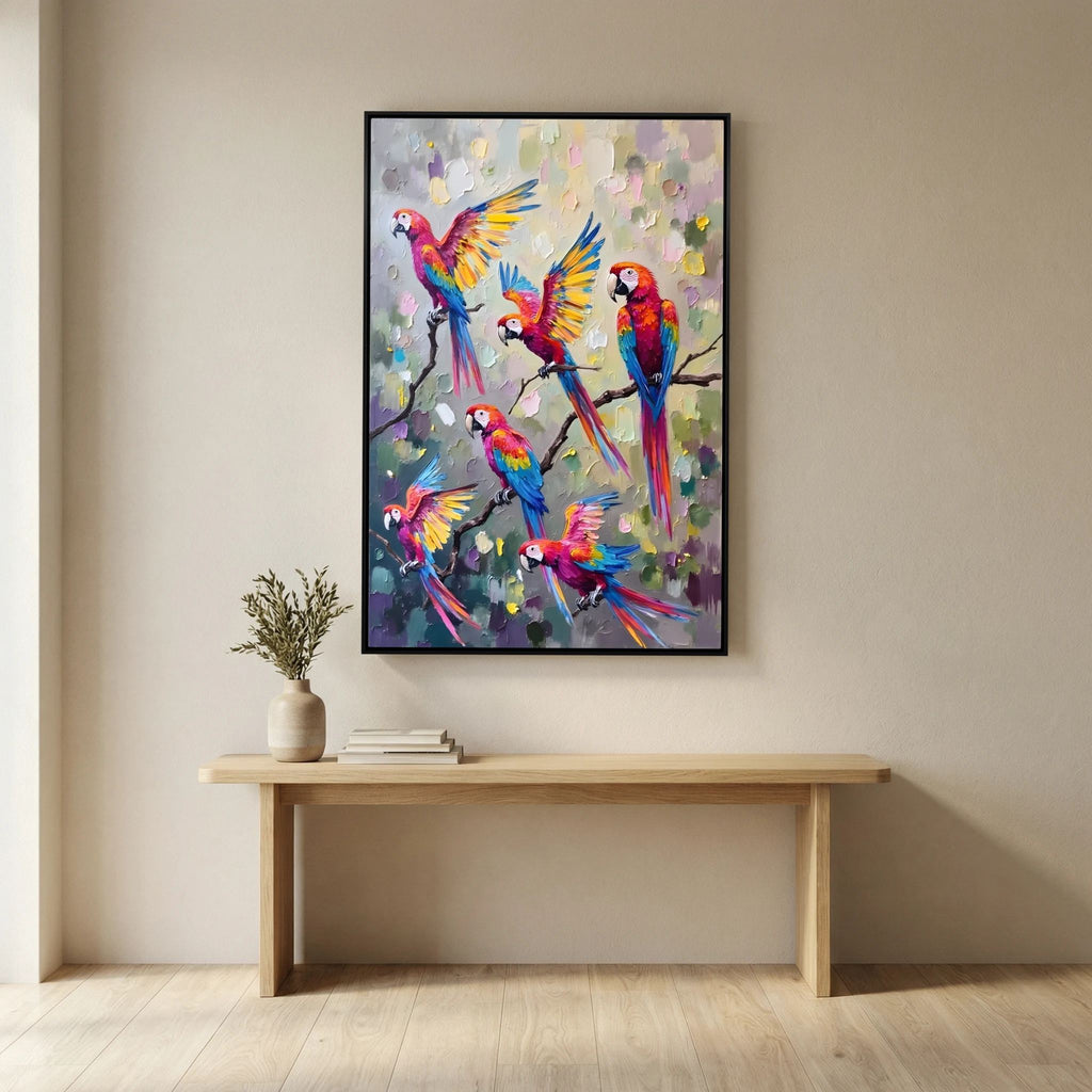 Macaw Abstract Oil Style Canvas Great Gift Idea 