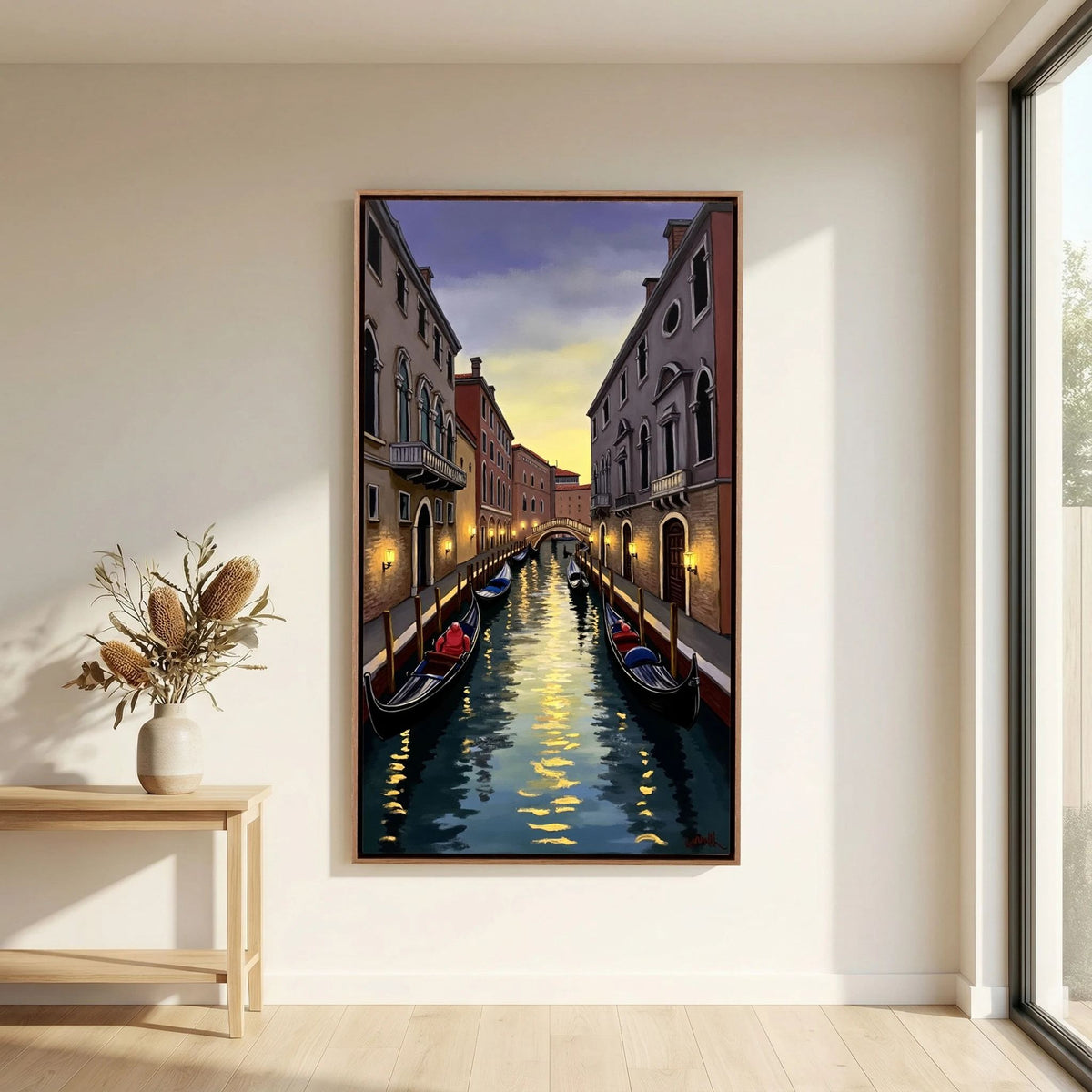 Venice River Scene Canvas Wall Art