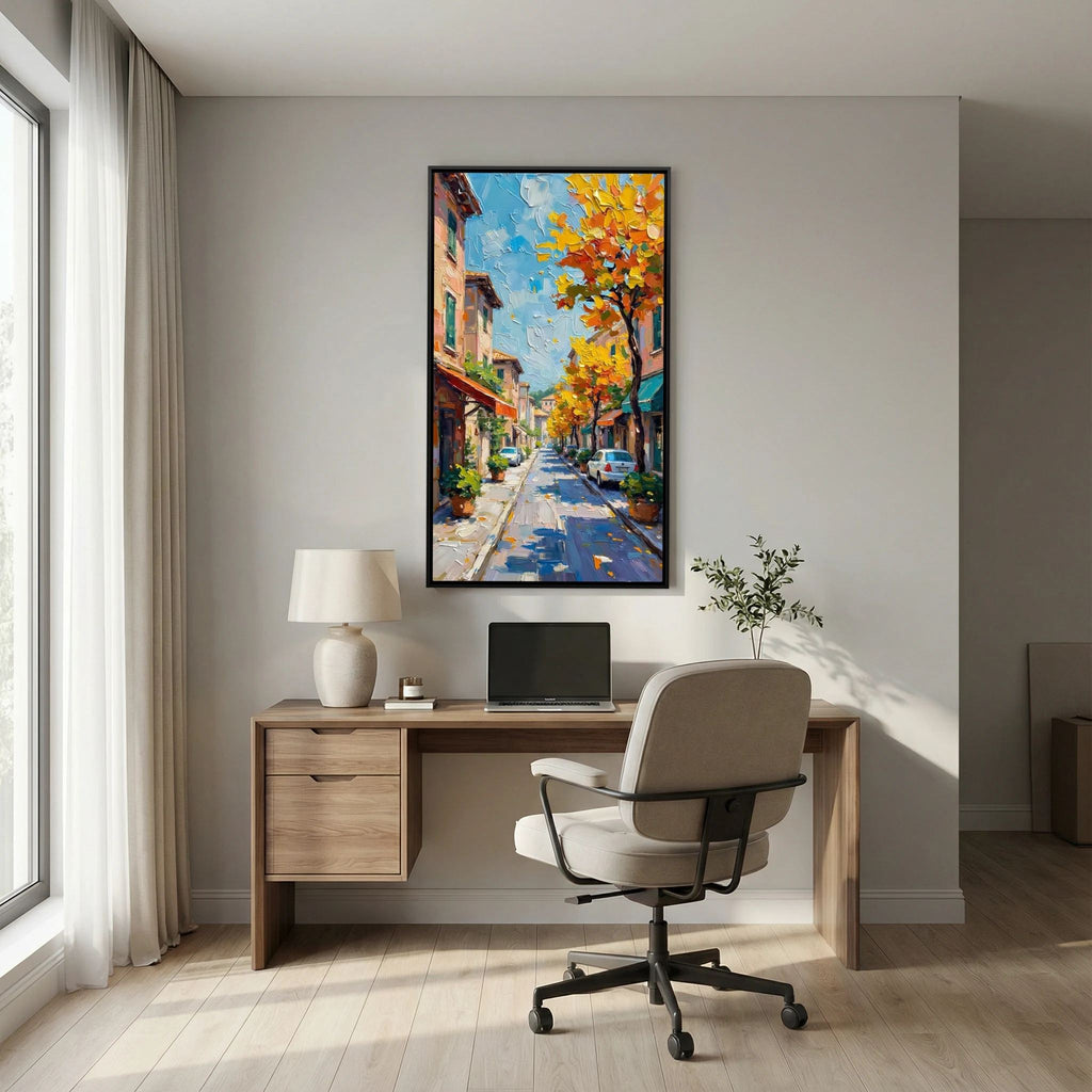 Street Scene Oil Style Wall Canvas