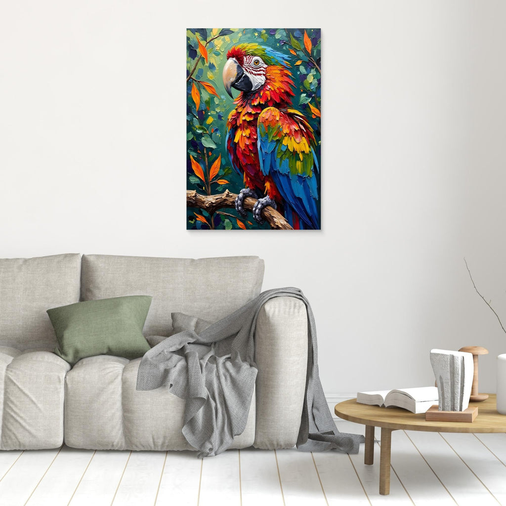 A Vibrant Macaw Stand Out In Any Room Minimalist Wall Canvas