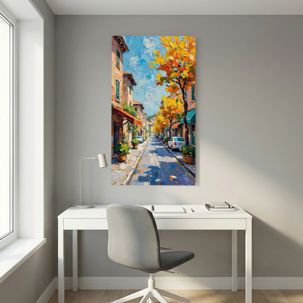 Street Scene Oil Style Wall Canvas