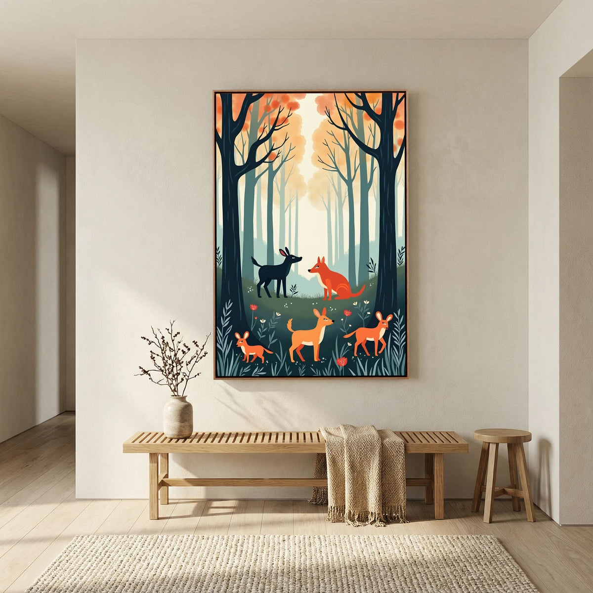 Abstract Forest Animals Forest Scene