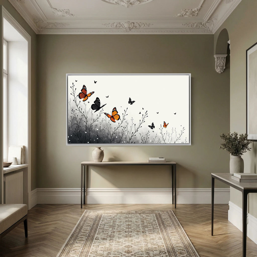 Butterfly In Flight Wall Canvas Art