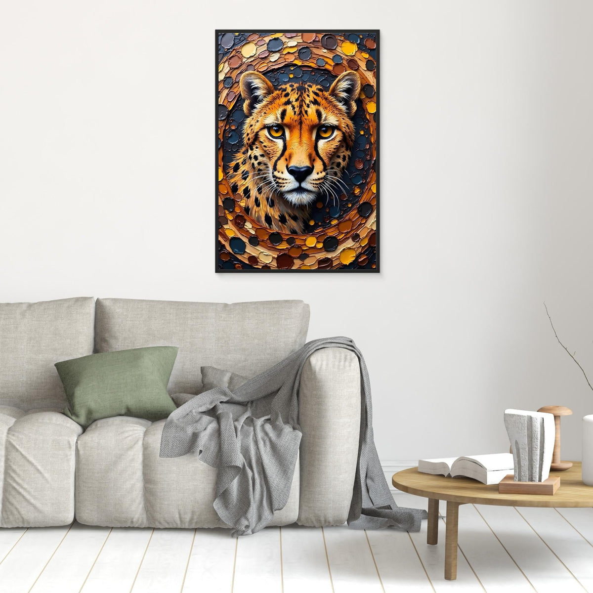 Majestic Cheetah Oil Style Canvas Minimalist Wall Decor