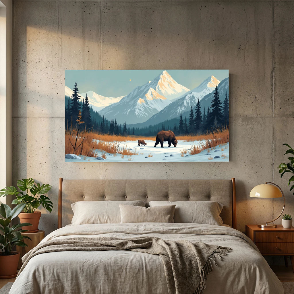 Bears In The Wilderness Wall Canvas