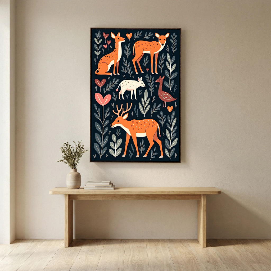 Abstract Forest with Hearts